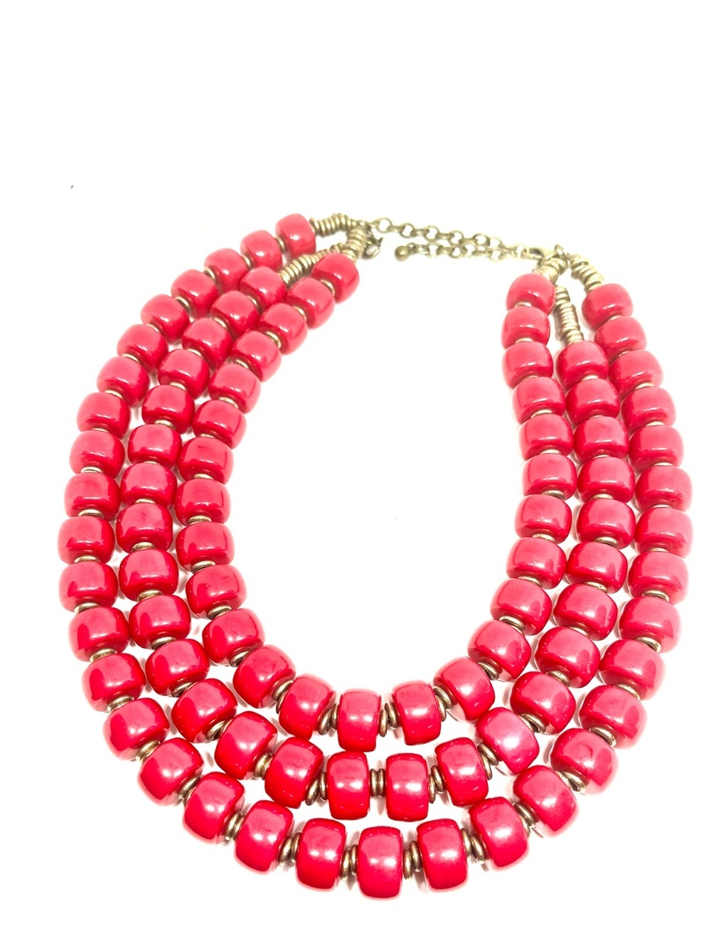 Premier Designs Dark Pink Beaded Multi-Strand Necklace -